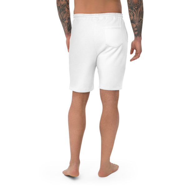 mens fleece shorts white back 62892a74447e9
