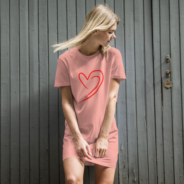 organic cotton t shirt dress canyon pink front 6426ec6da1d78