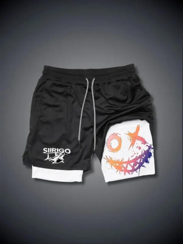 Smiling Face 2-in-1 Fitness Shorts