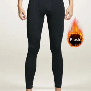 Men's Thermal Compression Pants – Fleece-Lined, Slim-Fit, High-Elasticity Sports