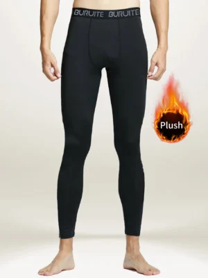 Men's Thermal Compression Pants – Fleece-Lined, Slim-Fit, High-Elasticity Sports