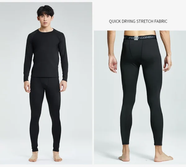 Men's Thermal Compression Pants – Fleece-Lined, Slim-Fit, High-Elasticity Sports - Image 6