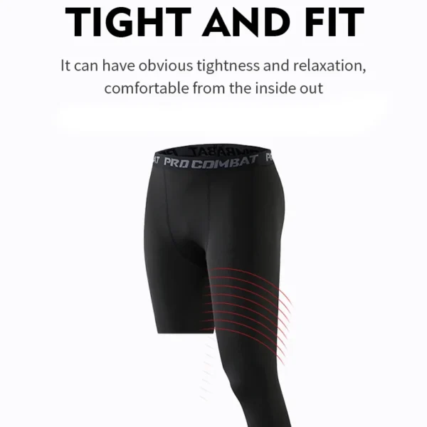 Men's Single Leg Basketball Leggings, Compression Pants, Long Pants - Image 3