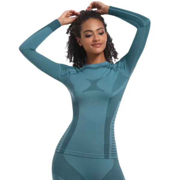 Women's yoga clothing, outdoor riding clothes, ski clothing, thermal sports underwear, running - Image 5