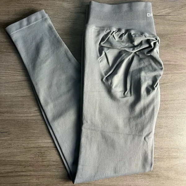 Women's Impact Leggings Curl Up Seamless Yoga Pants High-Quality Ribbed Fitness Pants Bottoms - Image 4