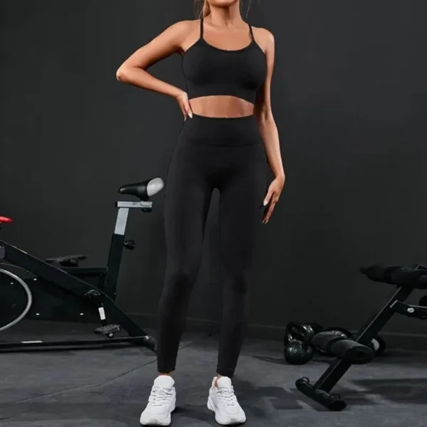 Yoga set for women, 2-piece tracksuit, workout sportswear, high-waisted leggings - Image 5