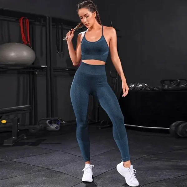 Yoga set for women, 2-piece tracksuit, workout sportswear, high-waisted leggings - Image 2